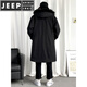 JEEP SPIRIT棉衣男冬季加厚派克服风衣外套情侣马甲中长款棉大衣冬装棉服 黑色 M