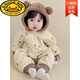 G.duck baby clothes, winter quilted onesies, newborn babies, super cute little bears, warm cotton clothes, winter huggies, 73cm, one size fits all, bear jackets (cotton style)