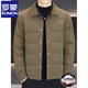Luo Meng high-end men's down jacket 2025 winter new style lapel duck down warm and cold-proof clothing trendy casual jacket for men 9923 beige 2XL recommended 141-160