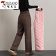 Woodpecker (TUCANO) straight down pants women's outer wear winter 2026 new thickened brown mother's cold and windproof northeastern cotton pants for the elderly card color one size fits all 2796-105Jin Jin is equal to 0.5 kg