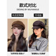Octagonal Hat Women's Autumn and Winter Beret Women's Spring and Autumn Korean Style Versatile Face-Showing Small Octagonal Hat Literary Retro Newsboy Hat Black M (54-60cm)