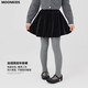 I.KARNOW girls velvet skirt winter 2026 new children's winter clothing high-end skirt big children fashion black skirt 4500 black velvet skirt no pantyhose 140