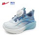 Warrior Children's Shoes Boys' Sports Shoes 2026 Spring and Autumn Mesh Breathable Medium and Large Children's Running Shoes Girls' Shoes WZ-2117 White Blue 31