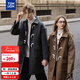 TonLion 2025 winter couple's same size lapel mid-length woolen coat