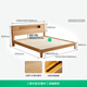 Quanyou Home Oak Solid Wood Double Bed 1.8x2m Master Bedroom Storage Bed Walnut Color Multi-Function Bed Log Color | High Legs and Low Bunk Single Bed Reservation 1.5x2m