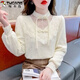 Woodpecker (TUCANO) velvet Chinese style thickened national style button-up shirt fashionable lace bottoming autumn and winter 2026 new top commuting white XL
