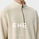 EHE men's air layer pleated three-dimensional texture stand collar zipper drop shoulder fitted sweatshirt men's 2026 spring new style beige, M