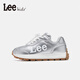 LEE KIDS children's shoes, sports shoes, men's and women's running shoes, 26 spring new running shoes, non-slip, wear-resistant casual shoes, silver, leather, four seasons, 30, inner length 19.0cm, suitable for feet 18.0-18.5cm long
