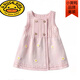 G.duck girls' knitted vest cardigan vest dress spring and autumn baby knitted long waistcoat small and medium-sized children's dress pink 120 clothing label (100 height recommended)