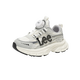 LEE KIDS2026 spring new children's sports shoes soft sole rotating button casual shoes mesh breathable running shoes dad shoes gray 26
