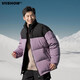 Viishow2025 new winter style short down jacket for men and women, stand collar, warm, fashionable and popular, brown S