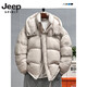 JEEP SPIRIT пуховик мужской с высоким наполнением, короткий зимний стиль, утолщенный, для экстремальных холодов, съемный капюшон, теплая хлебная куртка кремового цвета M 130Jin Jin весит с точностью до 0,5 кг.