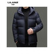 LILANZ new winter men's white duck down hooded warm jacket for young and middle-aged business casual long down jacket men bean green yr9872 14XL (190)