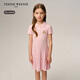 Teenie Weenie Kids 26 years new girls college woolen lapel short-sleeved dress pink 165cm