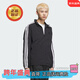 阿迪达斯男子插肩袖运动休闲宽松夹克 KC3892 黑色【门店正品，假一罚十】 XS