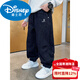 Disney children's clothing boys' velvet pants new style all-in-one velvet autumn and winter style winter boys' thickened denim big children's trendy new year cotton coat style black velvet thickened version 120 cm