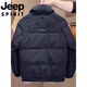 JEEP Jeep International Brand Men's Down Jacket Winter New Warm Stand-up Collar Short Slim Thick Cold Weather Jacket Khaki M (90-110Jin Jin is equal to 0.5kg)