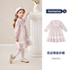 DOMIAMIA vestido para niños femenino de algodón puro cuello de hoja de loto falda floral para bebé falda de princesa ropa para niños Luoshen Feihua 100