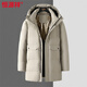 Hengyuanxiang Winter Medium and Long Size Down Men's Warm and Casual Thickened Fatty Long Version Jacket Men's Khaki L 120Jin Jin is equal to 0.5 kg