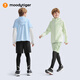 Moodytiger boys' fake two-piece pants, water-repellent and high-elastic 26 spring new children's pants, soft and comfortable basketball sweatpants, carbon black 110