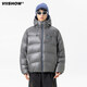 viishow户外轻量蓬90白鸭绒防钻绒羽绒服男女款冬季防寒短款外套 墨丝雅黑 M