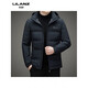 LILANZ down jacket men's removable hood winter daddy thickened jacket autumn and winter new men's down top black 14XL (180)