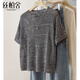 Sibaishe round neck hollow knitted sweater for women 2026 spring new fashion loose solid color age-reducing pullover top