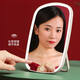 LED makeup mirror with light portable folding home dressing table mirror office desktop student dormitory suitable for pearl white three-color stepless dimming - rechargeable version