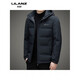 LILANZ down jacket men's removable hood winter daddy thickened jacket autumn and winter new men's down top black 14XL (180)