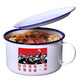 Tuojin German imported quality old-fashioned enamel instant noodle bowl student dormitory fast food cup instant noodle cup household tea jar with lid thickened enamel eating not active 15cm 1300ml