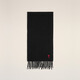 Ami Paris Unisex Classic Red Love Embroidered Solid Color Warm Wool Scarf 061 Dark Gray U