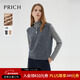 PRICH 100% sheep wool textured knitted vest winter new sleeveless casual top for women 64 cream S 155
