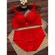 Triumph red underwear and underwear set for women in the year of birth, no rims, small breasts, push-up bra, wedding bride, 2026, year of the horse, 1202 red suit (medium thickness) 75B 34