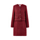 Qiushui Yiren Xiaoxiangfeng Sweet Temperament Suit 2025 Winter New Women's Clothing Spring Festival New Year Red Two-piece Set Big Red S