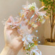 Bai Qixin Children's Crown Garland Headdress Hairpin Girl Hairband Wedding Spring Outing Flower Girl Birthday Headdress Fairy Performance Accessories Fruit Green Beaded Flower Streamer - One Size