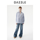 DAZZLE long-sleeved shirt 2026 spring cotton blended long-sleeved top for women light blue XS