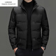 Emporio Armani EA7 Armani Autumn and Winter New Solid Color Down Jacket Men's Stand Collar Fashion Casual Warm White Duck Down Middle-aged Men's Clothing Black L 170 90-110Jin Jin is equal to 0.5 kg