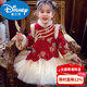 Disney Mimi Haro Girls New Year's Dress Cheongsam Dress Children's Velvet Princess Dress Winter Wear New Girl's Dress New Year Pink 120