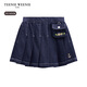 Teenie Weenie Kids 26 years new girls cotton solid color denim pleated skirt pants denim color 110 cm