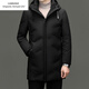 Emporio Armani EA7 Armani winter clothing middle-aged men's stand-up collar hooded down jacket men's business commuting casual solid color warm thickened outer black M 170