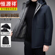 Hengyuanxiang Dad's Removable Goose Down Liner Down Jacket Men's Mid-Length Winter Middle-aged and Elderly Thickened Jacket Navy Blue M 170