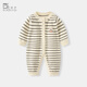 BORBOON B baby clothes jumpsuit spring 2026 new baby boy knitted jacket small month old baby spring and autumn crawling clothes striped bear 66cm