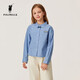 POLOWALK children's clothing girls' long-sleeved shirt 2026 new girls' long-sleeved shirt blue 130 cm