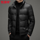 Hengyuanxiang Autumn and Winter 2026 New Down Jacket Men's Stand Collar Casual Warm White Duck Down Men's Short Jacket Trendy Black L