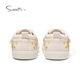 Snaffy children's toddler shoes baby kindergarten indoor shoes spring girls breathable and comfortable casual sneakers Milan white 22