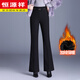 Hengyuanxiang outer cotton trousers for women in autumn and winter new style middle-aged mothers warm silk thickened trousers high waist slim black bootcut trousers black velvet style XL 2 feet 2/29 size (110-120 Jin Jin is equal to 0.5 kg)