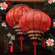 Xushansi LED light-emitting traditional New Year red hanging lantern outdoor balcony housewarming waterproof customized sheepskin lantern Cool Pear Latest plug-in model Free LED light + 2 meters light cord + Chinese knot Round 60# (diameter 60cm) embroidered peony High quality double layer one pack