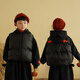 Yantaijia children's clothing boys cotton vest warm outer wear 2025 winter clothing children's black vest Korean style style waistcoat black without wings 80