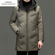 Emporio Armani EA7 Armani winter clothing middle-aged men's stand-up collar hooded down jacket men's business commuting casual solid color warm thickened outer black M 170