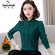 Woodpecker (TUCANO) Lace Chiffon Shirt Women's Long Sleeve 2025 Autumn and Winter New Style Bottoming Shirt Temperament Small Shirt Top with Inner Shirt Black Velvet Thickening L 105-115Jin Jin is equal to 0.5 kg